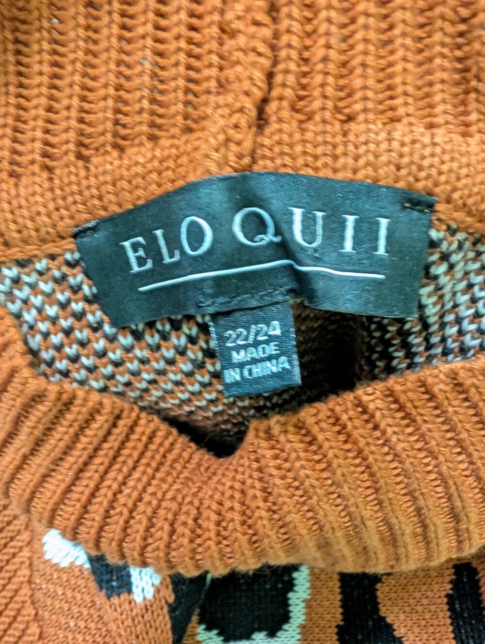 Eloquii Plus Size 22/24 Rust Leopard Mock Neck Tunic Sweater - Picture 7 of 9